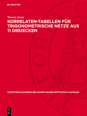 cover image of Korrelaten-Tabellen für trigonometrische Netze aus 11 Dreiecken